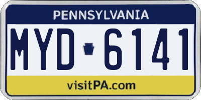 PA license plate MYD6141
