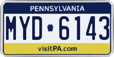PA license plate MYD6143