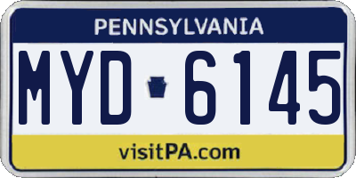 PA license plate MYD6145