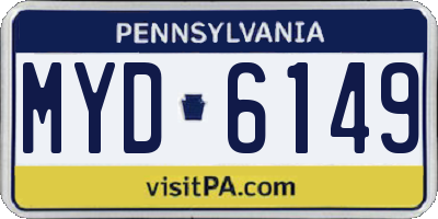 PA license plate MYD6149