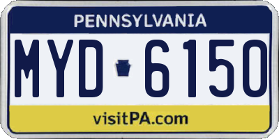 PA license plate MYD6150
