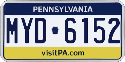 PA license plate MYD6152