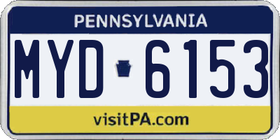 PA license plate MYD6153