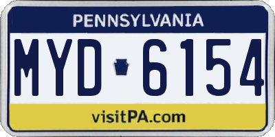 PA license plate MYD6154