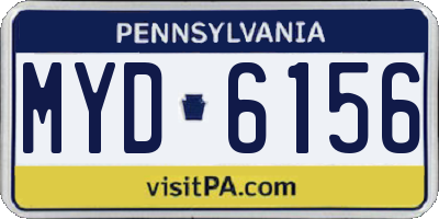 PA license plate MYD6156