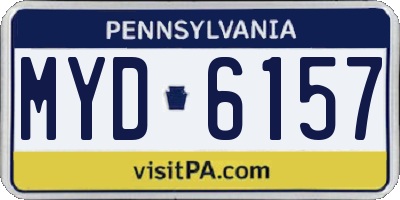 PA license plate MYD6157