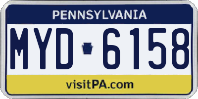 PA license plate MYD6158