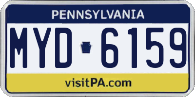 PA license plate MYD6159