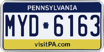 PA license plate MYD6163