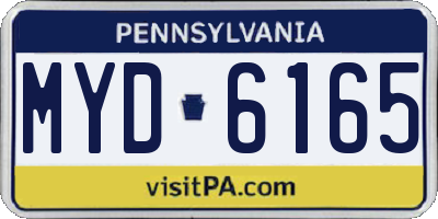 PA license plate MYD6165