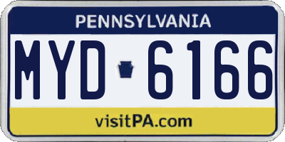 PA license plate MYD6166