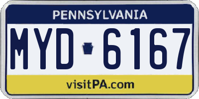 PA license plate MYD6167