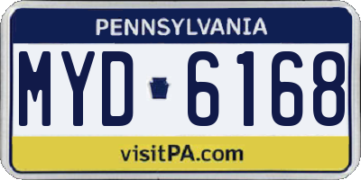 PA license plate MYD6168