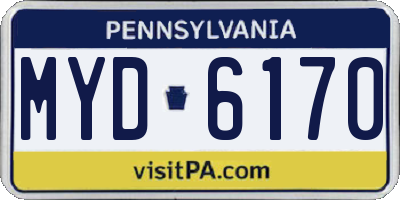 PA license plate MYD6170