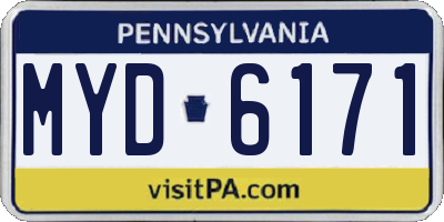 PA license plate MYD6171