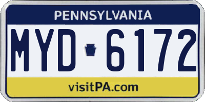 PA license plate MYD6172