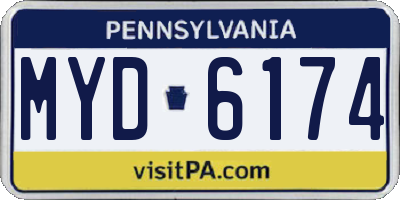 PA license plate MYD6174