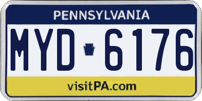 PA license plate MYD6176