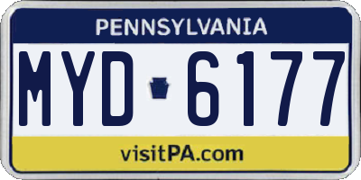 PA license plate MYD6177