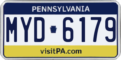 PA license plate MYD6179
