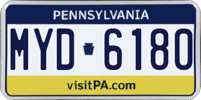PA license plate MYD6180
