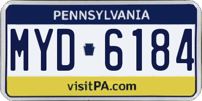 PA license plate MYD6184