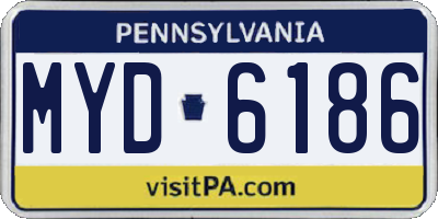 PA license plate MYD6186