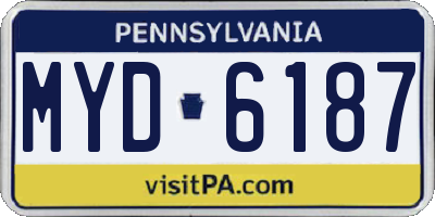 PA license plate MYD6187