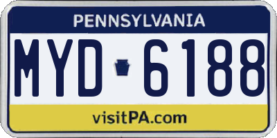 PA license plate MYD6188