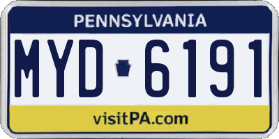 PA license plate MYD6191