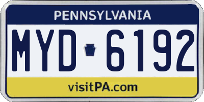 PA license plate MYD6192