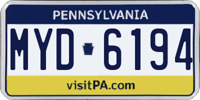 PA license plate MYD6194