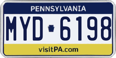 PA license plate MYD6198