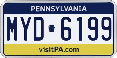 PA license plate MYD6199