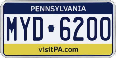 PA license plate MYD6200