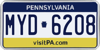 PA license plate MYD6208