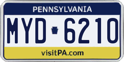 PA license plate MYD6210