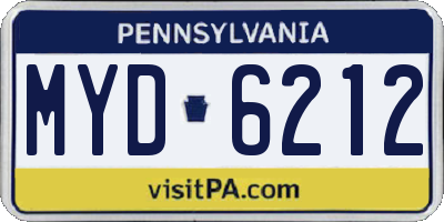PA license plate MYD6212