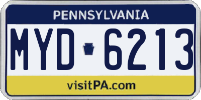 PA license plate MYD6213