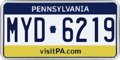 PA license plate MYD6219