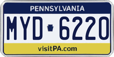 PA license plate MYD6220