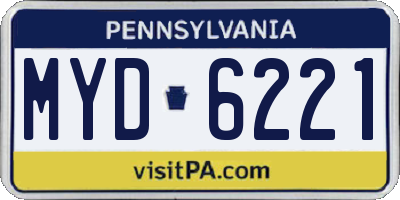 PA license plate MYD6221