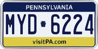 PA license plate MYD6224