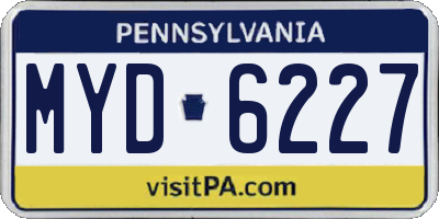 PA license plate MYD6227