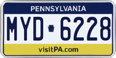 PA license plate MYD6228