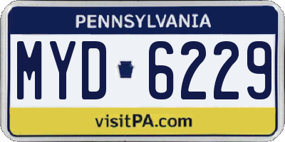 PA license plate MYD6229