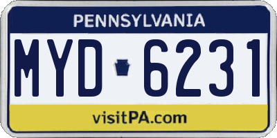 PA license plate MYD6231