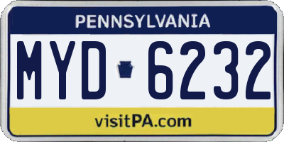 PA license plate MYD6232