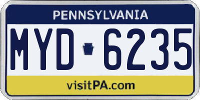 PA license plate MYD6235