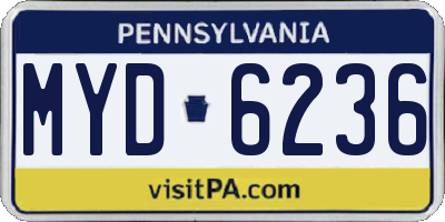 PA license plate MYD6236